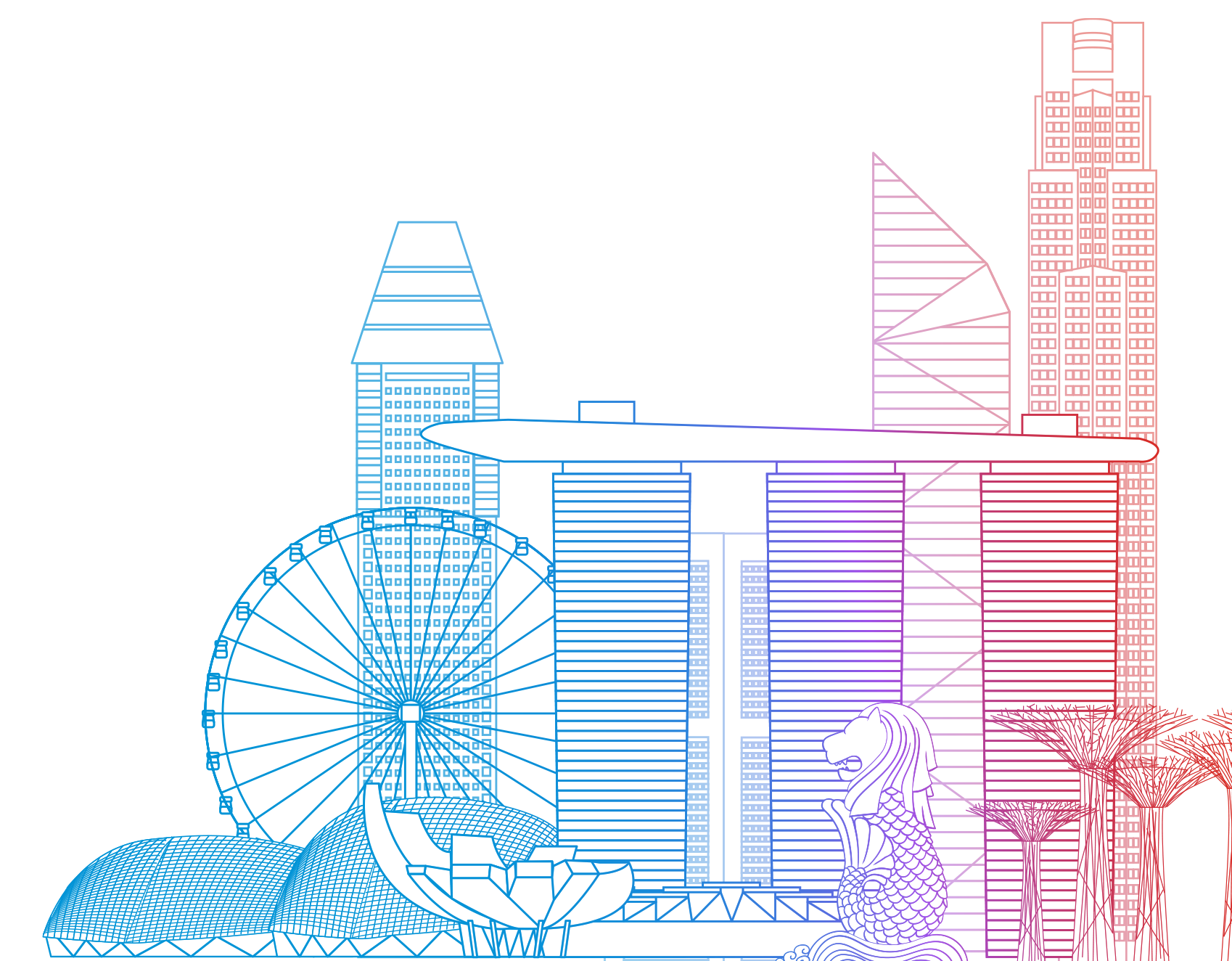 city-gradient-line-art