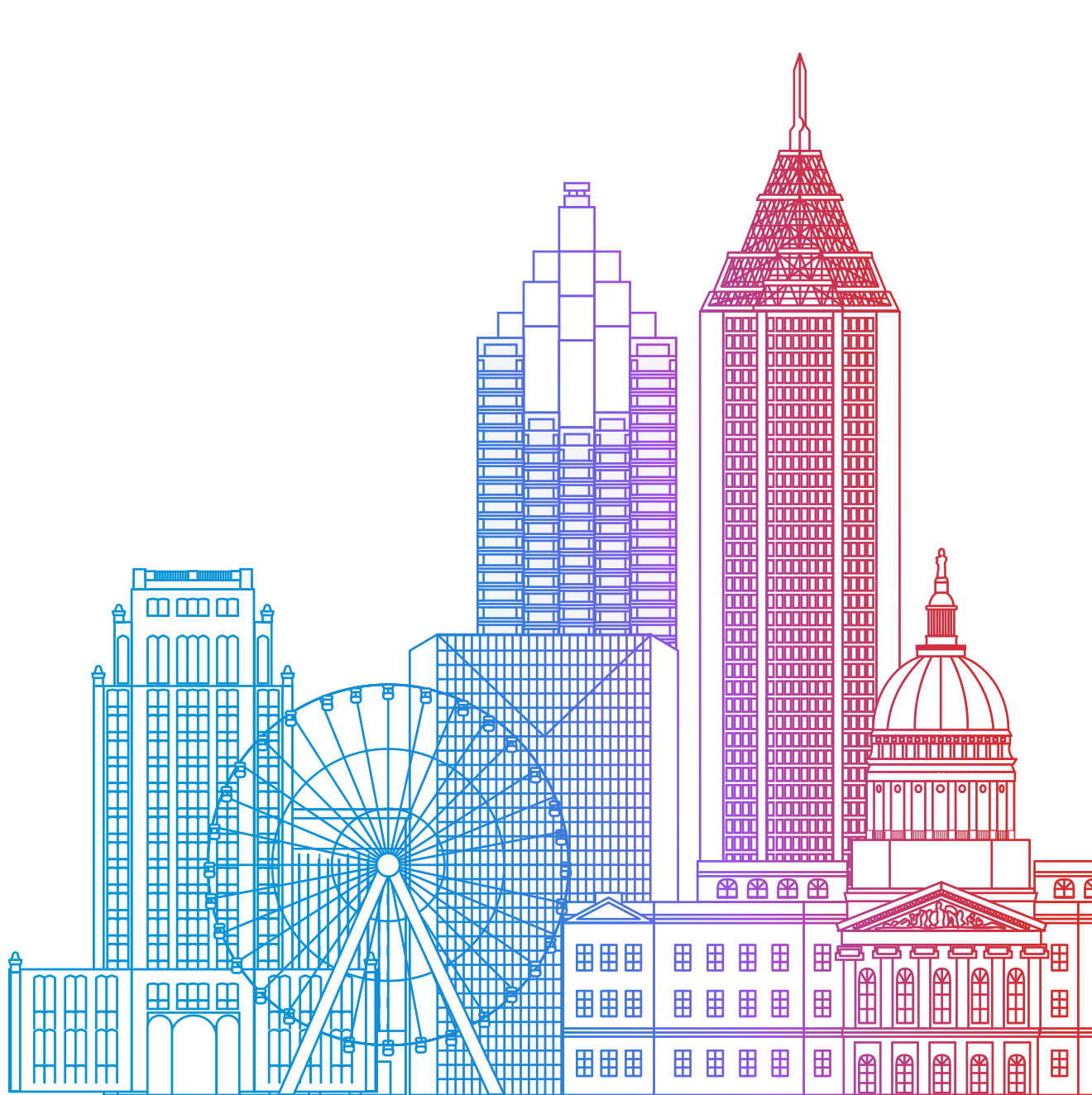 city-gradient-line-art
